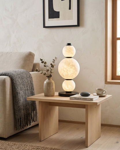 BOZZOLA Stacked Mulberry Silk Table Lamp