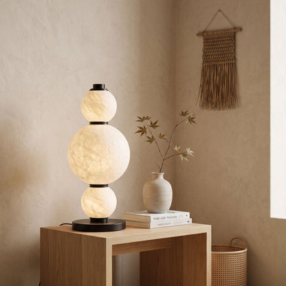 BOZZOLA Stacked Mulberry Silk Table Lamp