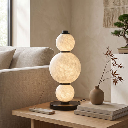 BOZZOLA Stacked Mulberry Silk Table Lamp