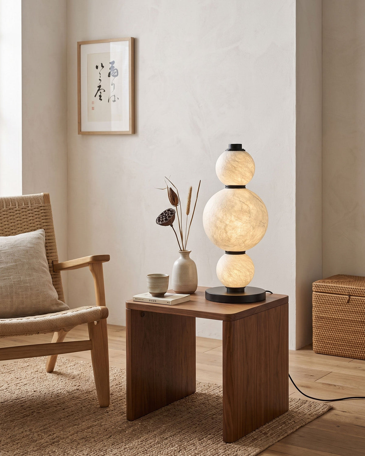 BOZZOLA Stacked Mulberry Silk Table Lamp