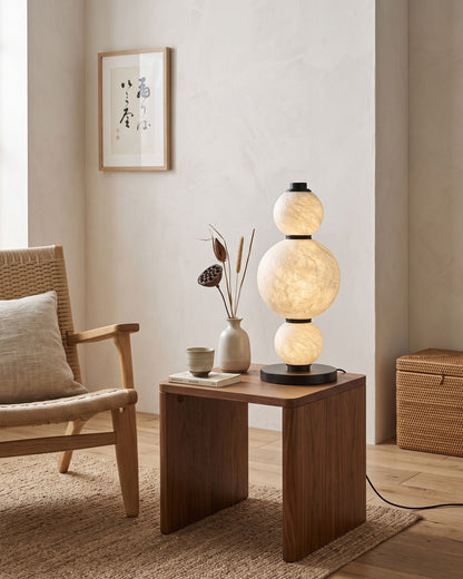 BOZZOLA Stacked Mulberry Silk Table Lamp