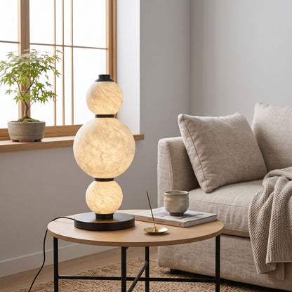 BOZZOLA Stacked Mulberry Silk Table Lamp