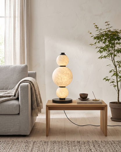 BOZZOLA Stacked Mulberry Silk Table Lamp
