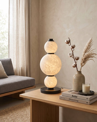 BOZZOLA Stacked Mulberry Silk Table Lamp