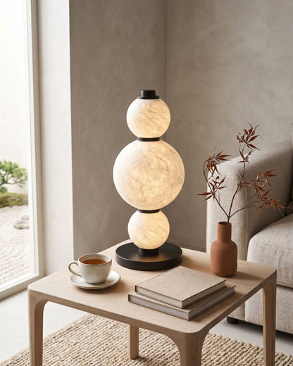 BOZZOLA Stacked Mulberry Silk Table Lamp