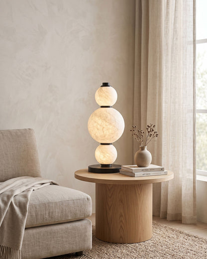 BOZZOLA Stacked Mulberry Silk Table Lamp