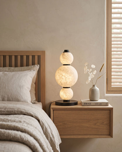 BOZZOLA Stacked Mulberry Silk Table Lamp