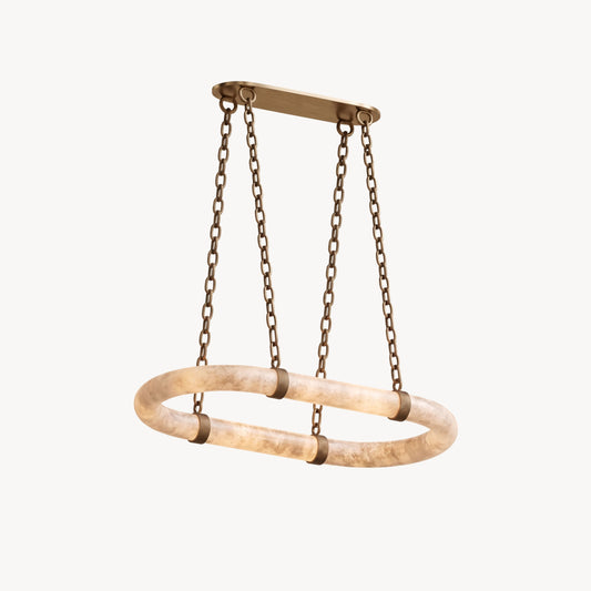 NUVOLA Floating Alabaster Linear Chandelier