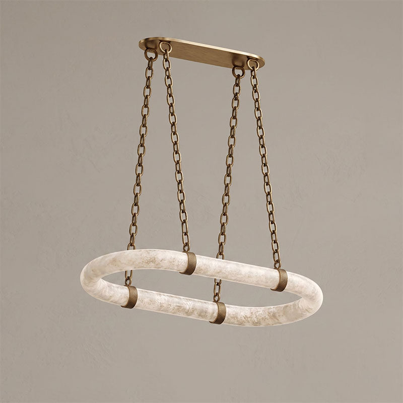 NUVOLA Floating Alabaster Linear Chandelier