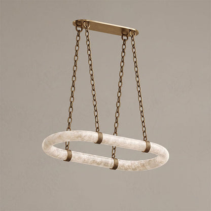NUVOLA Floating Alabaster Linear Chandelier