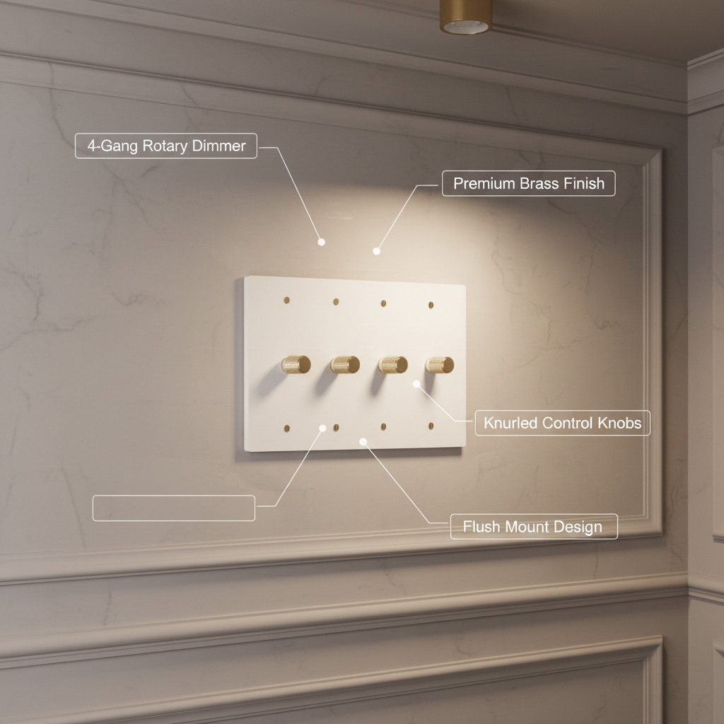 The Brass Dimmer Switch (1–4 Gang)