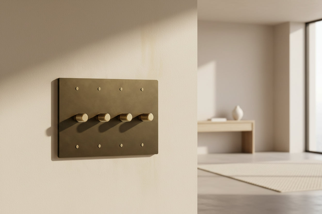 The Brass Dimmer Switch (1–4 Gang)