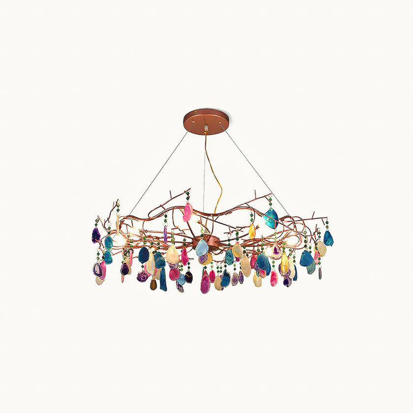 CALCEDONIA Agate Slice Ring Chandelier