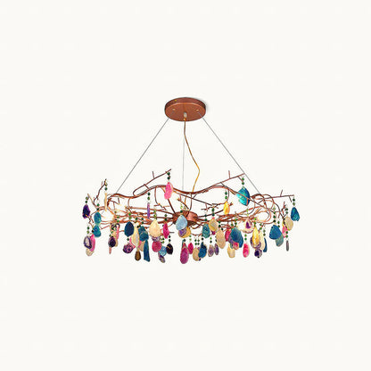 CALCEDONIA Agate Slice Ring Chandelier